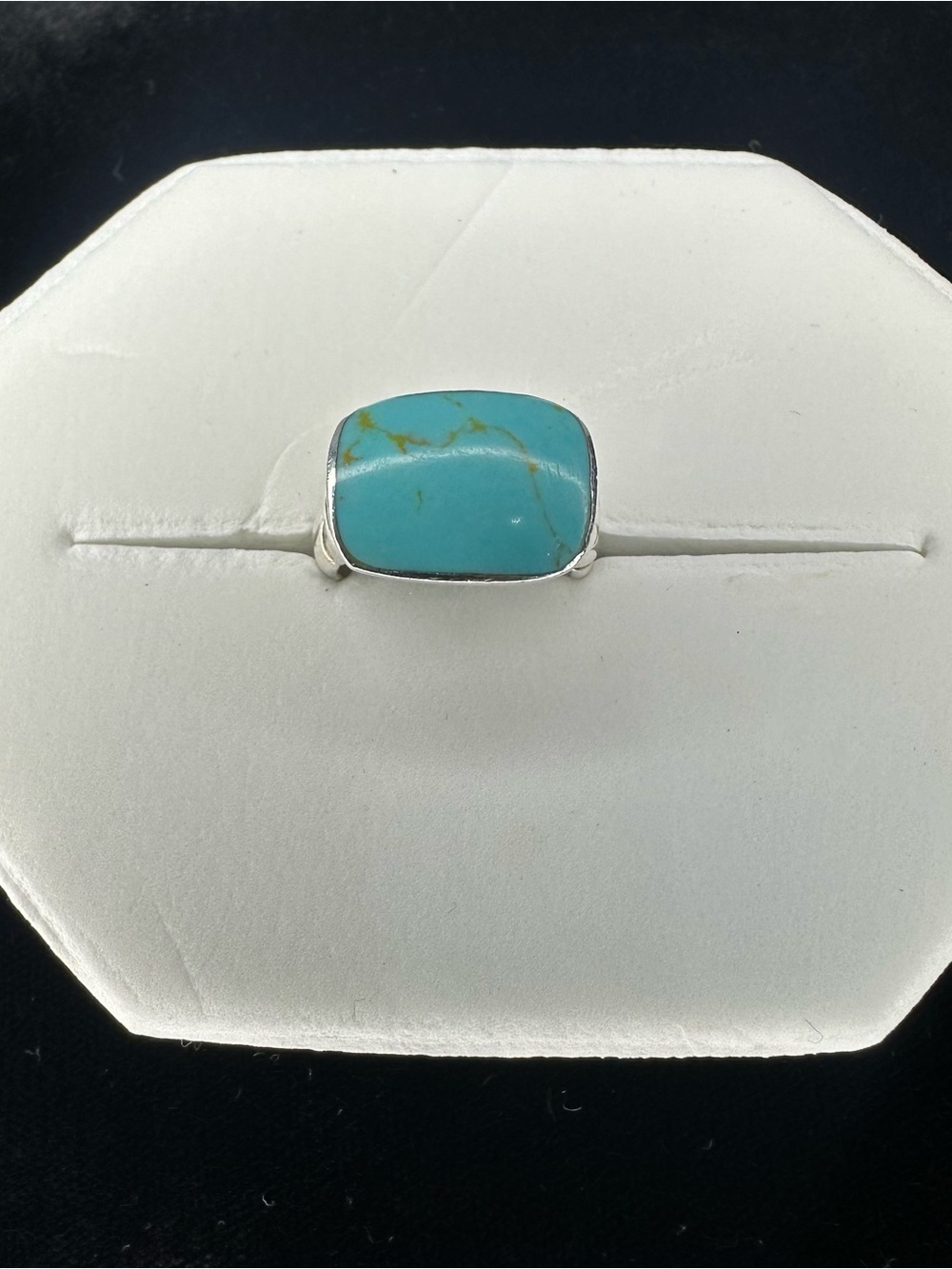 Vtg Turquoise & .925 sterling silver women’s ring size 6
